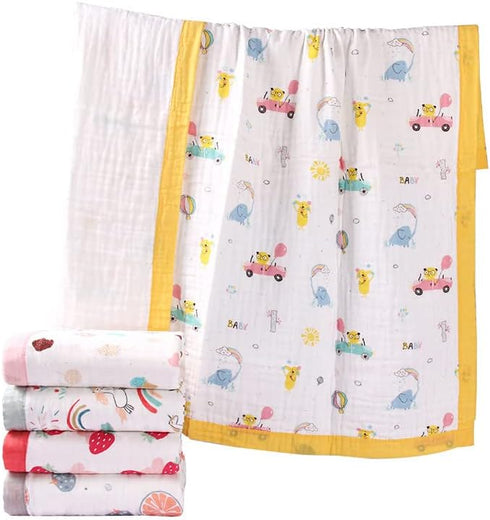 Set, 2 6 ZiDeTang Muslin Baby Bath Towel Large Gauze Super Soft Baby Bath Towel, Layers Muslin Cotton Infant Blanket