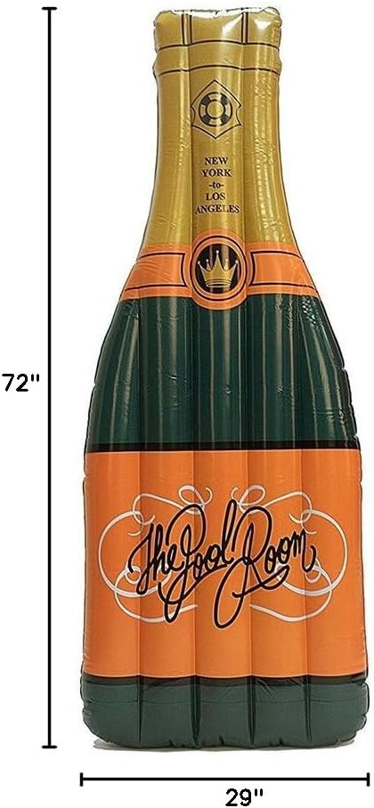 Giant Inflatable Champagne Bottle Pool Float, Large Outdoor Swimming Pool Inflatable Toy for Water Fun