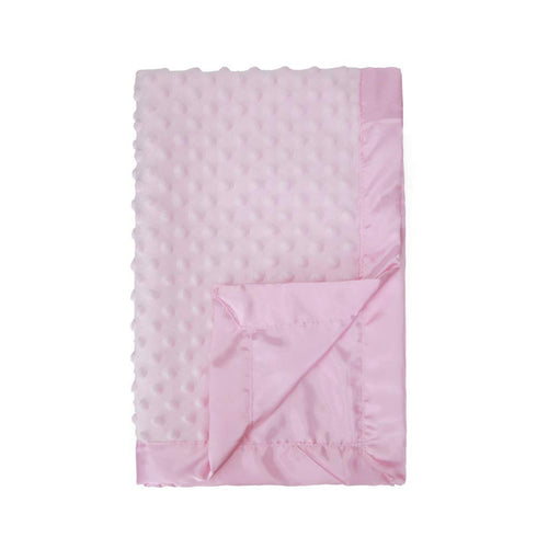 Pro Goleem Baby Soft Minky Dot Blanket with Silky Satin Backing for Girls (Pink, 30’’ x 40’’)