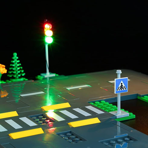 Kyglaring LED Lighting Kit for Lego City Road Plates and Lights Set, Compatible with Lego 60304 Building Kit