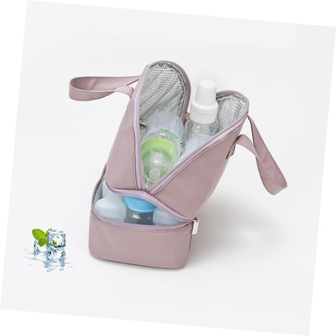 MUELODSIC Insulated Breast Milk Storage Bag Bottle Organizer Portable Polyester Bottle Bag with Handle for Travel