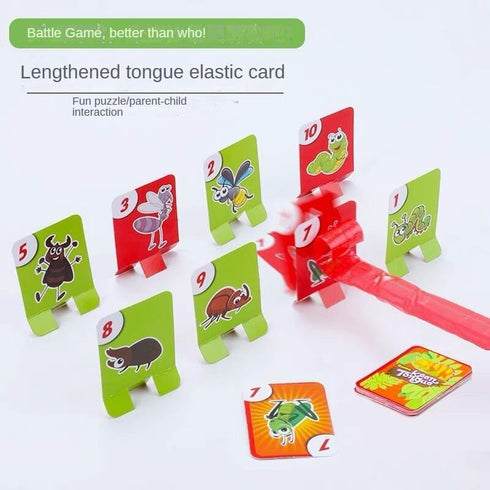 Frog Tongue Game with Blowing Air - Two-Pack and Four-Pack, Multiplayer Game with Insect Cardboard Included