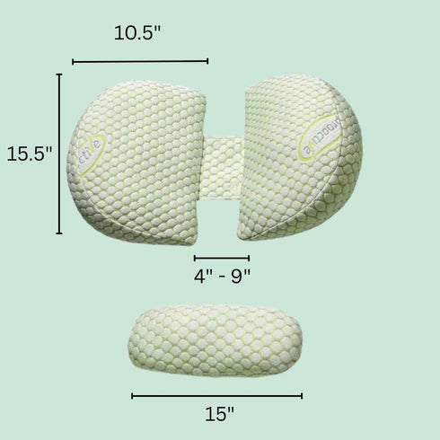 Olive Moon Maternity Travel Pregnancy Pillow | Portable Adjustable Belly Support Cushion for Pregnant Women | Compact