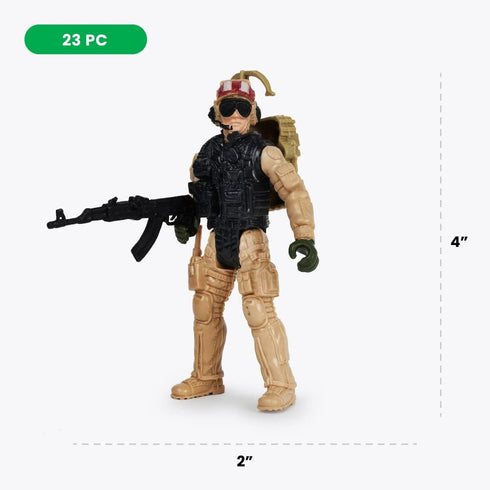 Boley 6-Pack Elite Force Army Men Toy Set - Figurines and Accessories for Kids Ages 3 and Up!