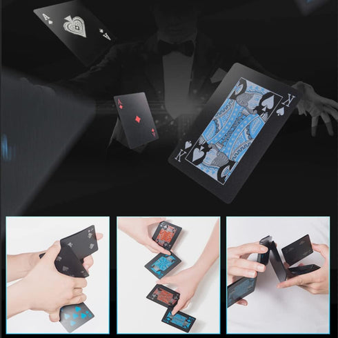 2 Decks of Waterproof Poker Cards with Flexible Plastic PVC and Classic Trick Cards