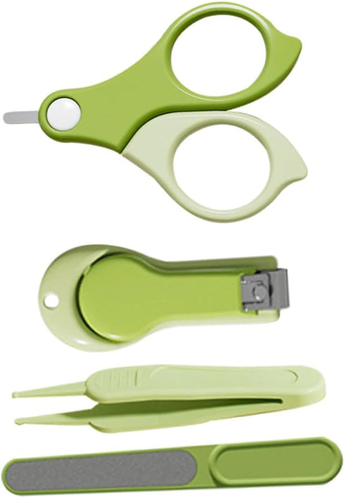 Nail Clipper Set with Nail Filer and Trimmer for Infants, Portable Green