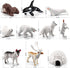 Mini Arctic Animals Figurines Set, 10pcs Realistic Plastic Arctic Toy Figures for Kids Birthday Gift