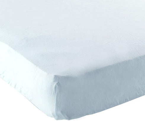 Luvable Friends Unisex Baby Fitted Portable Crib Sheet, Blue, One Size
