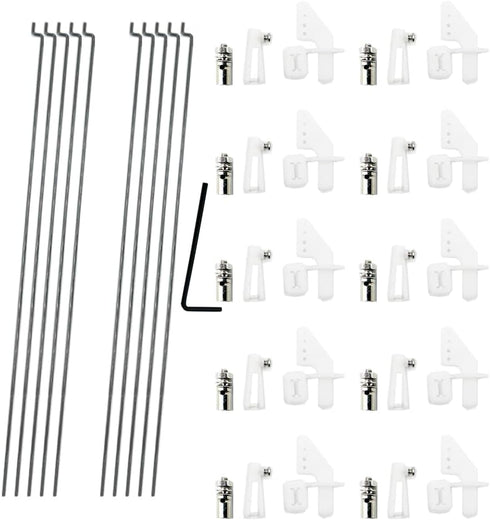URIMPAVIDO 10PCS 1.2 x 200mm Pushrod with 10PCS 1.3mm Adjustable Pushrod Connector Linkage