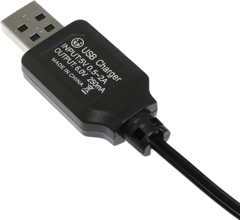 Maxmoral USB Charger Power Adapter Cable 6.0V 250mA for 6V 700mAh Ni-cd Battery, 60cm Length for RC Cars