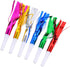 6Pcs Colorful Noise Maker, Metallic Fringed Blowouts Whistles for Birthday Party Favors and Supplies