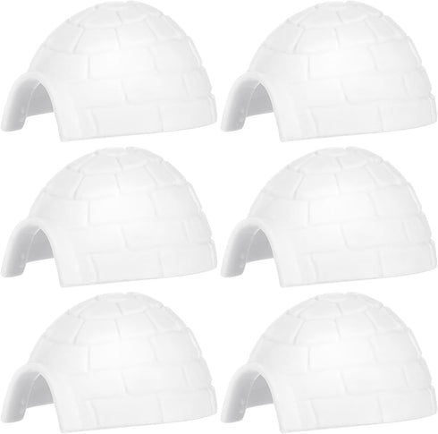 Toyvian 6pcs Mini Igloo Toys, Lifelike Ice House Models for Boys Girls Kids Dollhouse Decoration