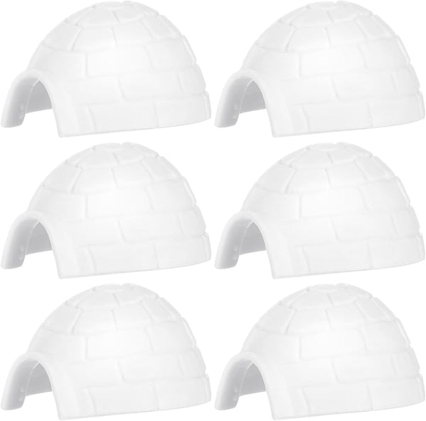 Toyvian 6pcs Mini Igloo Toys, Lifelike Ice House Models for Boys Girls Kids Dollhouse Decoration
