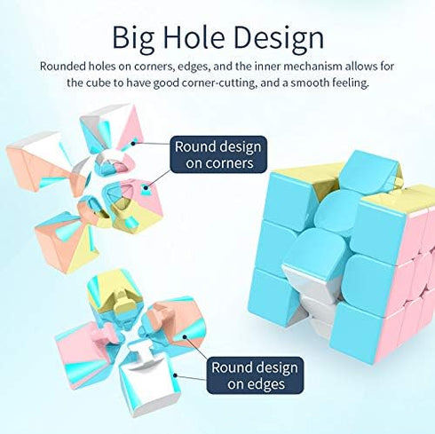Generic 3x3x3 Speed Cube,Stickerless Magic Cube,Smooth Turning Puzzle Box with Anti-Sticky Design,The Most Educational