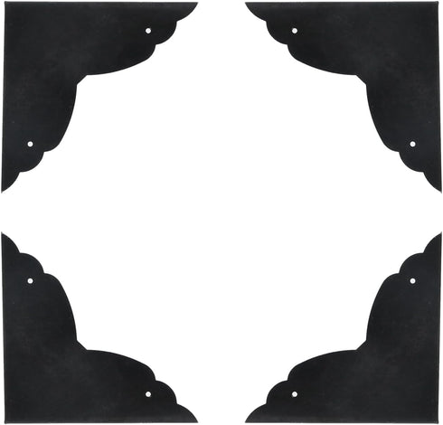 4 2.8"x2.8"x1.2"(LxWxH), 2.8" Mcredy Pcs Table Corner Protectors Black Metal Corner Guards & Edge Protectors with Nails