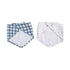 lulujo Soft Cotton Baby Bib, 2 Pack, Fish/Gingham