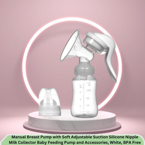 Generic (150ml) Manual Breast Pump with Adjustable Suction - BPA-Free Silicone Hand Pump for Breastfeeding Mothers