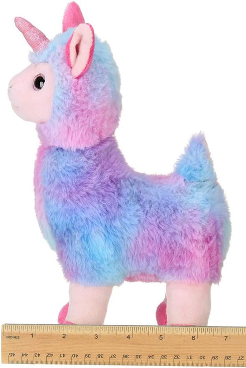 Bearington Luna Llamacorn Plush, 10 Inch Rainbow Llama Stuffed Animal