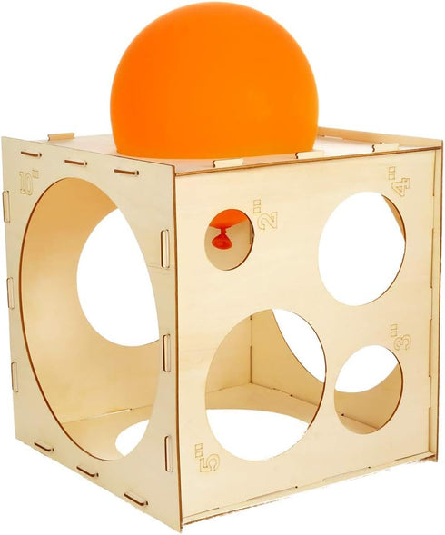 Auihiay 2-10 Inch Collapsible Wood Balloon Sizer Box, Measurement Tool for Balloon Decorations, 9 Holes