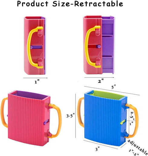 Ynotus 2-Pack Baby Juice Box Holder Juice Bag Holder for Toddlers No Squeeze Adjustable Folding Food Pouch and Milk Box