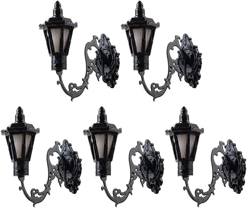 Yardwe 5Pcs Miniature Wall Lamp Model 1.10X0.39X1.10In Mini House Wall Lights for