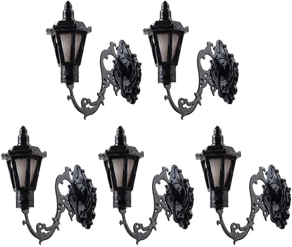 Yardwe 5Pcs Miniature Wall Lamp Model 1.10X0.39X1.10In Mini House Wall Lights for