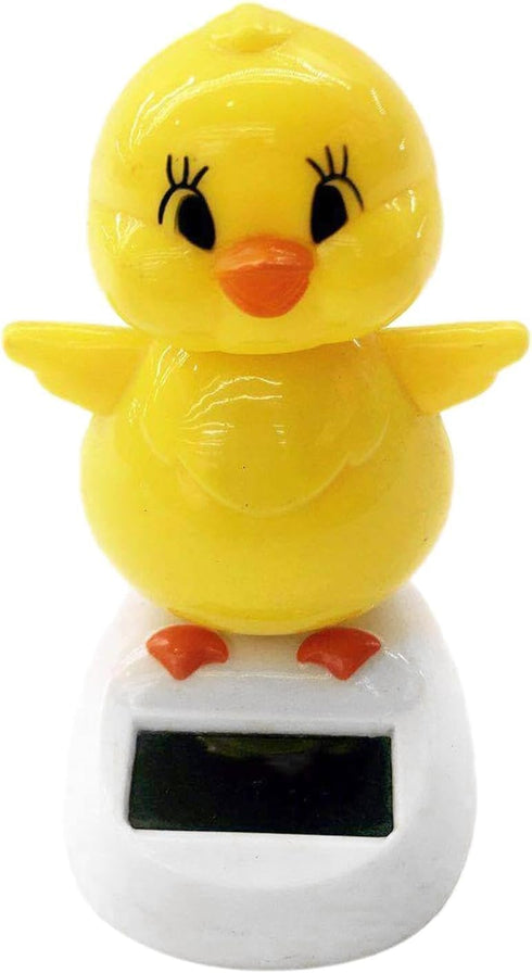 Solar Dancing Chick, Solar-Powered Car Charm, Cartoon Bobble Head Chick Ornaments, Solar Dancing Figurines for Car