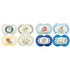 MAM Original + Night 4-Pack, 6+M Unisex & Boy Silicone Pacifiers, Glows in