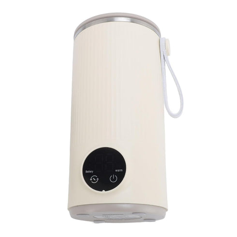 Dioche Portable Cordless Bottle Warmer with Automatic Mixer for Coffee Tea and Shakes Travel Friendly Beverage Heater
