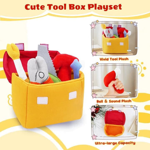 GERBIT Set Toolbox 5 My First Tool Plush, Baby Plushy with Pcs Tool Plushies for Toddlers, First Birthday Gifts