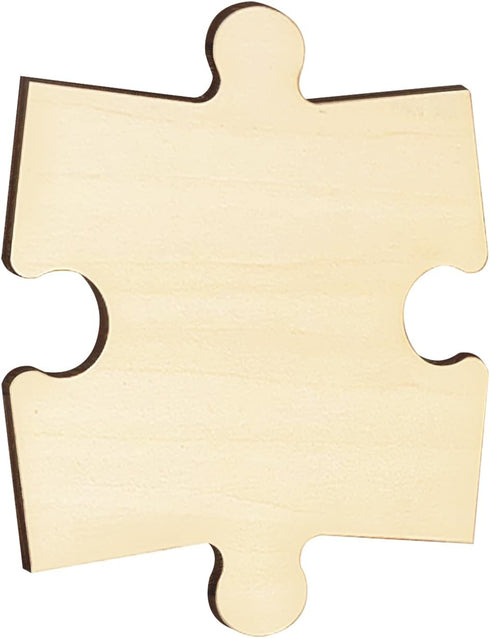50 Piece Blank Wooden Puzzle, Jumbo Size, Unfinished Freeform Large Jigsaw Puzzle Pieces for Arts & Crafts