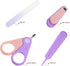 HONITANO 4pcs Set Nail Clippers Kit for Newborns and Infants, Purple Manicure with Nail File and Safety Scissors