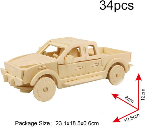 Georgie Porgy 3D Wooden Puzzles for Kids - Construction Woodcraft Kits DIY Model Puzzle Kits Pack of 3