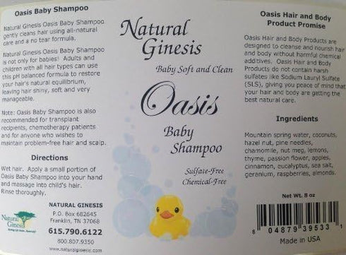 Natural Ginesis Oasis 8 oz Baby Shampoo