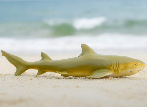 Gemini&Genius Marine Animal World Toy Lemon Shark Ocean Shark Action Figure - Great White Shark Soft Rubber Toys for
