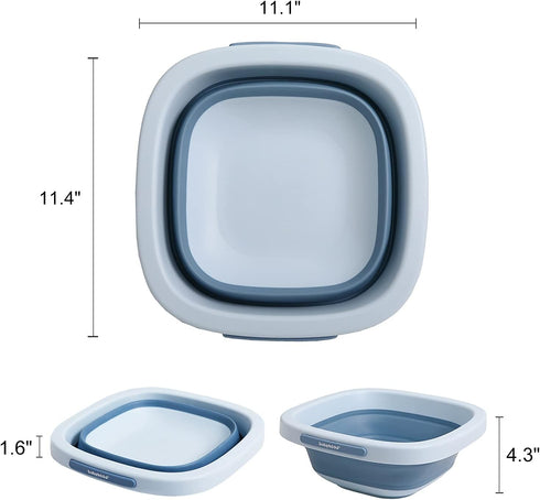 (2021blue) Babyhood Multi-Purpose Collapsible Wash Basin for Kids and Babies, Lightweight Portable Folding Basin