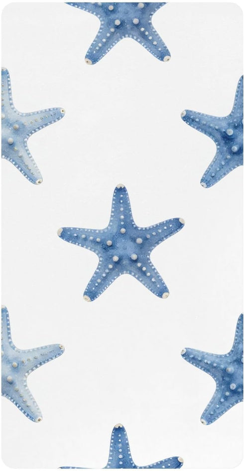CZXW Starfish Sea Blue Crib Sheets Fitted 52" x 28" Natural Cotton Soft