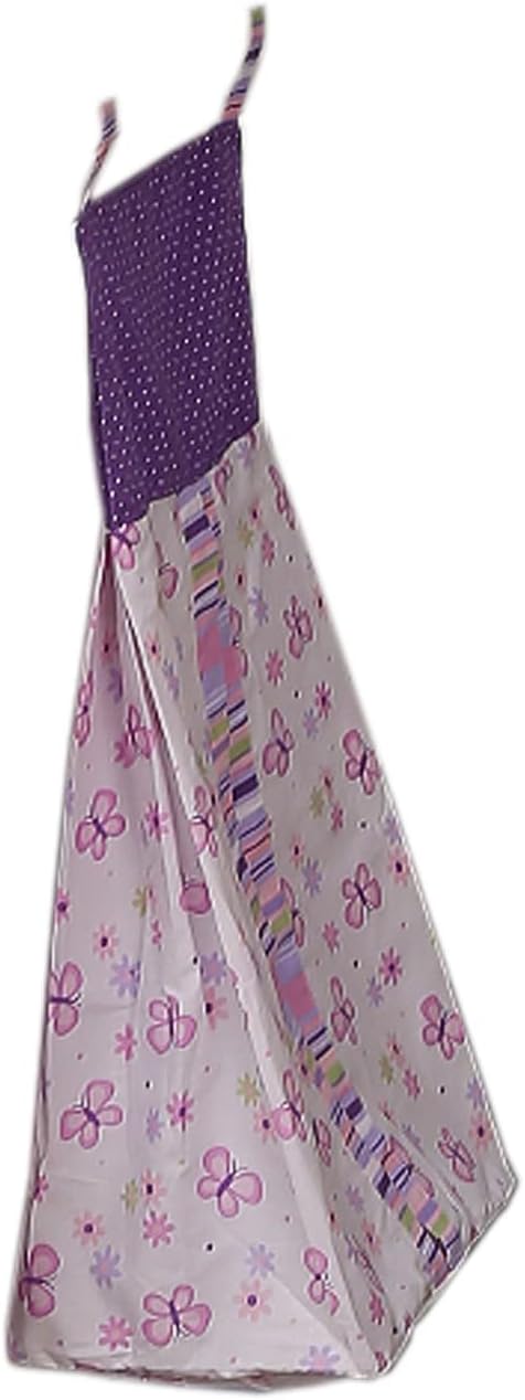 CribMATE Purple Butterfly Diaper Stacker Organizer, Nursery Crib Diaper Hanging Bag for Baby Girl