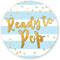 Stripe Ready to Pop Faux Metallic Gold Stickers, 2 Inches Round - 40 Count for Baby Shower Party Favors