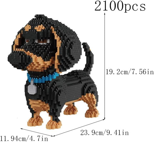 Building Block Animal Dogs, 2100 Pieces Micro Mini Block Dog Set, DIY 3D Toy for Kids or Adults