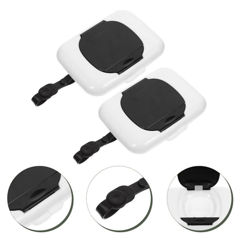 2 Pack 6.29X4.33X1.18In COHEALI Portable Baby Wipes Dispenser Reusable Travel Wipe Case with Durable Hanging Strap