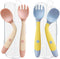 Toddler Utensils with Travel Case, Baby Spoon and Fork Set for Self-Feeding Learning, Bendable Handle Silverware for