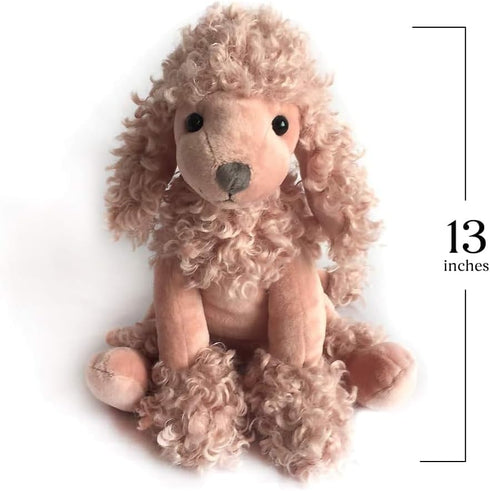 Mon Ami Designer Plush Poodle Dog Stuffed Animal – 13” Soft and Cuddly Toy for Kids