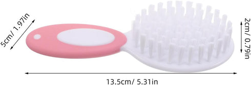 Set SUPVOX Hairbrush and Comb for Babies, Soft Nylon Massage Brush with Detangling Palm Comb, Scalp Care Grooming Kit