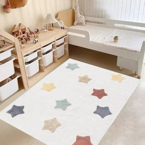 Poowe -4Ft 6Ft Large ABC Rug for Kids Room Boy & Girl - Colorful Alphabet Circle Area for Playroom, Nursery, Classroom