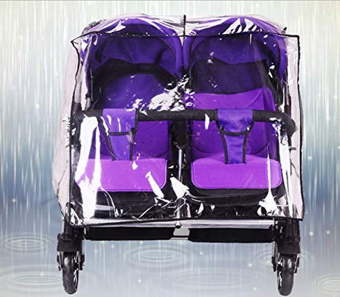 Twin Rain Cover for Double Stroller – Universal Waterproof Side by Side Baby Stroller Raincoat for Outdoor Protection