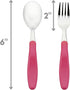 Innobaby Din Din Smart EZ Grip Spoon and Fork Set, Utensil Set for Kids and Toddlers, BPA Free, Pink