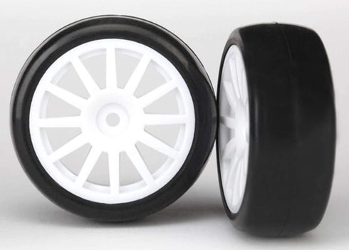 Traxxas Tires & Wheels, Assembled, Glued 12-Spoke Wheels, White