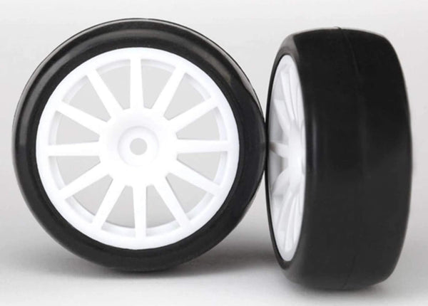 Traxxas Tires & Wheels, Assembled, Glued 12-Spoke Wheels, White