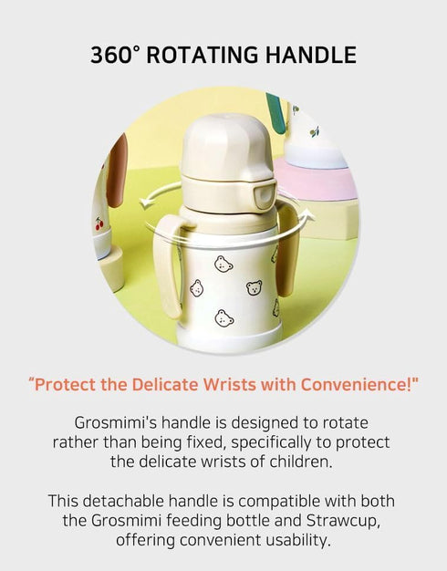 316 10oz) GROSMIMI Insulated Stainless Steel Spill Proof Straw Cup, Water bottle with Flip Top for Toddlers, BPA Free